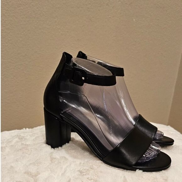Vagabond Black Leather Sandal Heels Size 7 - Picture 1 of 11